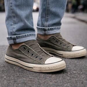 Converse x John Varvatos Distressed Sneakers Green Low top All Star